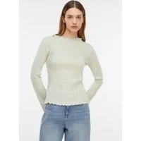 comma Langarmshirt T-Shirt Langarmshirt aus Ajoursjersey