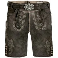 FUCHS Trachtenlederhose Trachtenlederhose Herren kurz Dunkelbraun Echtleder Krachlederhose (1-tlg)
