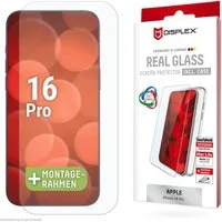 Displex Displayschutzglas Real Glass Screen Protection + Case für Apple iPhone 16 Pro, Displayschutzfolie, Schutzfolie, Bildschirmschutz, kratz- & stoßfest