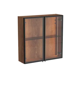 VitrA New Metropole Edge LED-Oberschrank mit 2 Glastüren 67 x 20 x 67 cm (BxTxH),67163 67163