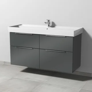 Sanipa 3way Waschtischunterbau zu Villeroy & Boch Collaro Waschtisch mit 4 Auszügen, Anthrazit-Glanz UF83879