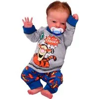Pyjama Schlafanzug Langarmshirt in Grau Hose für Babys und Kleinkinder