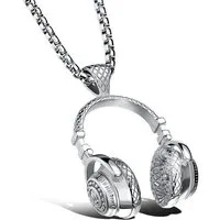 Firetti Kette mit Anhänger Schmuck Geschenk Kopfhörer, strukturiert