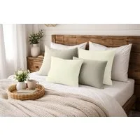 Amilian Dekokissen Sofakissen 4er Set mit Füllung - 2x 45x45 + 2x 35x45 cm, Hotelverschluss, waschbar, formstabil