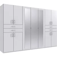 Wimex Kleiderschrank Taiga Kleiderschrank mit Spiegel mit Schubladen auf bequemer Höhe, Garderobe Schlafzimmerschrank
