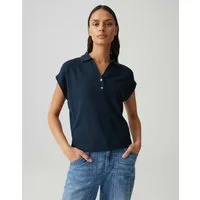 OPUS Kurzarmshirt Weiches Poloshirt aus ECOVERO™ Viskosemix weicher Griff und lockere Passform