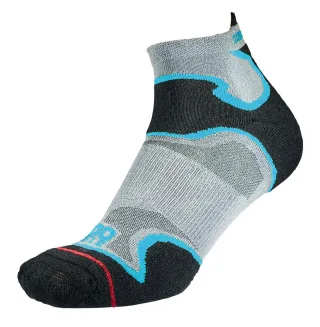 1000 Mile - Damen Fusion Knöchel Repreve Anti-Blasen Gepolsterte Socken - Silber / Eisvogel