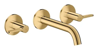 Hansgrohe 3-Loch Waschtischarmatur AXOR One Unterputz Wandm. 160mm Hebelgriff polished gold optic  48150990