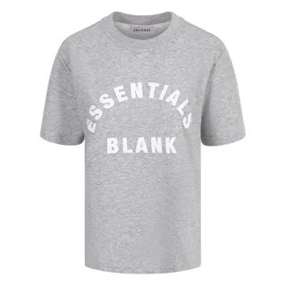 Blank Essentials - T-Shirt für Damen, Übergroßer Boyfriend (Grau meliert meliert)