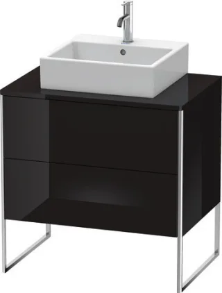 Duravit XSquare Konsolenwaschtischunterbau bodenstehend Schwarz Hochglanz 800x548x778 mm - XS4920040 XS492004040