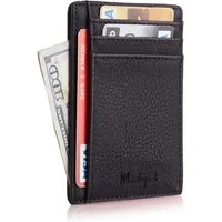 Wrischan Kartenetui 100% Echtleder Kartenetui SEHR Slim und FLACH Kreditkartenetui (Slim Wallet), Kartenhalter für bis zu 12 Kreditkarten, Brieftasche, Mini Geldbörse
