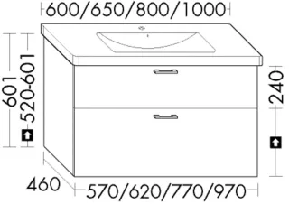 Burgbad WTU.-Schr. Sys30 PG1 Aqua 601x770x460 Eiche Dekor Silber, WZFD077F6319 WZFD077F6319