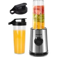 Aigostar Smoothie-Maker Mini Standmixer, 600W, Ice-Crush-Funktion, 2 x 800ml Becher, BPA-frei, 600 W, 2 Geschwindigkeitsstufen + Impulsfunktion, Tritan-Kunststoff Flasche