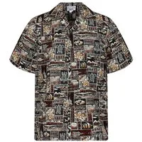 Pacific Legend Hawaiihemd "Puzzle" Herren Kurzarm Baumwolle Kokosknöpfe Original Hawaii