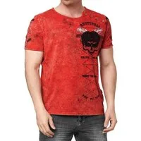 R-NEAL T-Shirt T-Shirt Verwaschen Regular Printed Oil Washed Roundneck S M L XL XXL