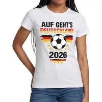 Spreadshirt T-Shirt Auf Geht's Deutschland 2026 Fußball Fan Frauen T-Shirt (1-tlg)