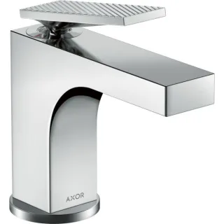 hansgrohe Axor Citterio Waschtischarmatur 39001000 für Handwaschbecken, mit Zugstangen-Ablaufgarnitur, Hebelgriff, Rautenschliff, chrom