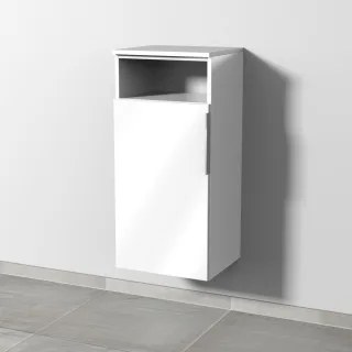 Sanipa 3way Mittelschrank mit 1 Tür und 1 offenem Fach, Weiß-Glanz, UF13478 UF13478