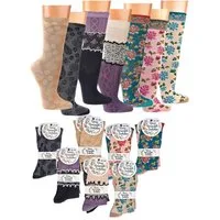 Wowerat Freizeitsocken romantische verspielte Landhaus Socken mit floralem Muster Vintage (2 Paar) Ausbrenner Optik