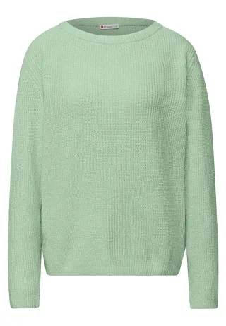 Street One - Chenille Pullover pale mint green - Gr. - 38