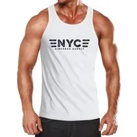 Neverless Tanktop Herren Tank-Top Aufdruck NYC New York City Airforce Supply Army Print mit Print