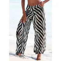 French Connection Strandhose aus leichter, transparenter Meshware und weitem Bein Palazzohose, Schlupfhose, Strandhose, leichte Sommerhose