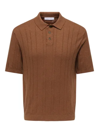 ONLY&SONS - ONSSOFUS REG SS POLO KNIT FRML Chutney - Gr. - M