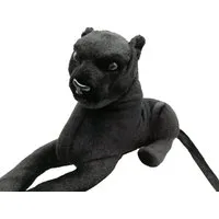 Geschenkestadl Kuscheltier Schwarzer Panther – Elegantes Kuscheltier im Wildlife-Stil (Plüschtier), Wildlife-Design Formstabiler Kopf weicher Körper schwarze Felloptik