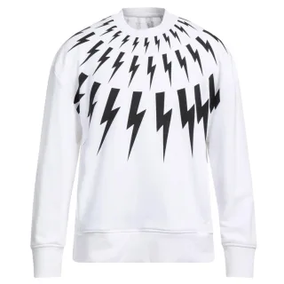 Neil Barrett Fair Isle Thunderbolt Sweatshirt in Übergröße Weiß