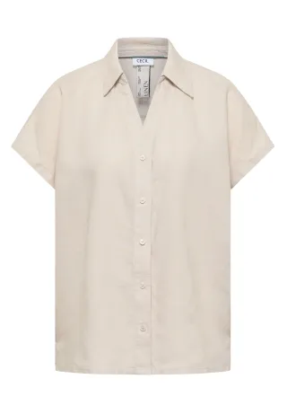CECIL - Dropped Shoulder Bluse aus Leinen macadamia beige - Gr. - XXL