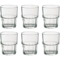 EDUPLAY Becher stabile Gläser für Kinder Hartglas 160 ml Ø 6,6 cm H 7,9 cm stapelbar, 6-tlg., Glas
