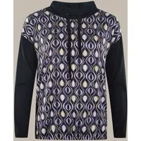 Hajo Blusenshirt Damen Shirt Blousonform mit halsfernem Rollkragen