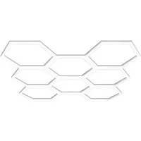 Barberpub Deckenleuchte BarberPub Hexagon Deckenleuchte LED Garage Light LP008, Hexagon LED, kaltweiß, PVC Abdeckung 8 Grid, 30240LM 6500K