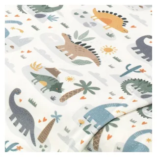 Baumwoll-Jersey "Dinos" mit Elasthan, weiß-color