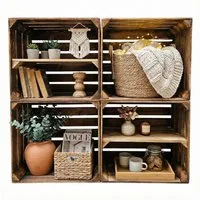 Teramico Holzkiste Obstkisten Regal 4er Set 50 x 40 x 30cm, Aufbewahrungsbox
