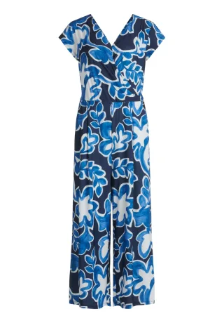 Betty & Co - Jumpsuit Weiß/Dunkelblau - Gr. - 36