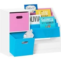 SoBuy Bücherregal KMB76, Kinderregal mit Boxen Aufbewahrungsregal Spielzeugregal Kinderzimmer
