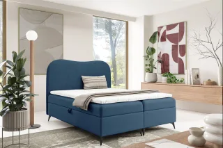 Boxspringbett Schlafzimmerbett BLAIR 180x220cm Stoff Now or Never Blau