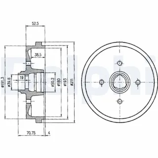 Delphi BREMSTROMMEL Audi Seat VW BF96