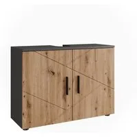 Vicco Waschbeckenunterschrank Irma, Anthrazit/Goldkraft Eiche, 80 x 59 cm mit 2 Türen (1-St)