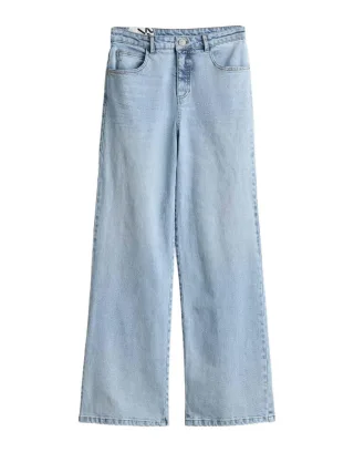 Opus - Loose Fit Jeans mit weitem Bein und hohem Bund blau - Gr. - L31