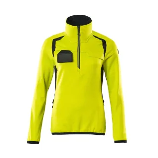 MASCOT Damen Fleecepullover mit kurzem Reißverschluss ACCELERATE SAFE Hi-vis Gelb / Schwarzblau S - 19353-316-17010-S
