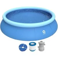 Avenli Pool Prompt Set Pool Ø 366 x 76 cm (Aufstellpool Komplettset, Quick Up Pool Komplettset), Swimminpool inklusive Filterpumpe und Filterkartusche