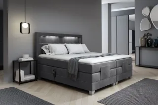 Boxspringbett Elektrisch Bett DAVIDE 120x200cm in Stoff Fresh Dunkelgrau