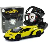 Wisam RC-Auto Ferngesteuerter Lamborghini Veneno Gelb 2.4 G Pilot Lenkrad Sound