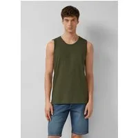 s.Oliver Muskelshirt T-Shirt Tanktop mit Flammgarnstruktur und Logo-Print