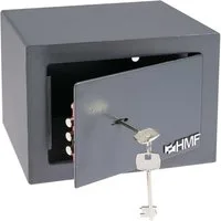 HMF Möbeltresor Safe Tresor klein mit Schlüssel, Schließfach mit Doppelbartschloss, 23 x 17 x 17 cm, anthrazit