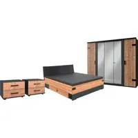 Wimex Schlafzimmer-Set Stockholm, rustikaler Look im Industrial Design, (Set), 6-teilig