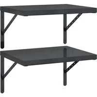 vidaXL Regal Wandregale 2 Stk. 50x40 cm Schwarz Edelstahl, 1-tlg.