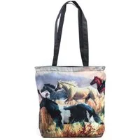 Luckyweather not just any other day Shopper Einkaufstasche / Shopping Bag Shopper Motiv PFERDE (1-tlg., 1 Stück Shopping Bag), Schultertasche beidseitig bedruckt mit Motiv bedruckt
